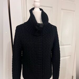 Banana Republic Black Turtleneck Sweater 100% merino wool size L# 232